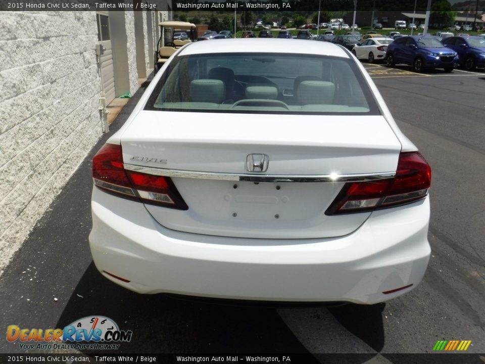 2015 Honda Civic LX Sedan Taffeta White / Beige Photo #8
