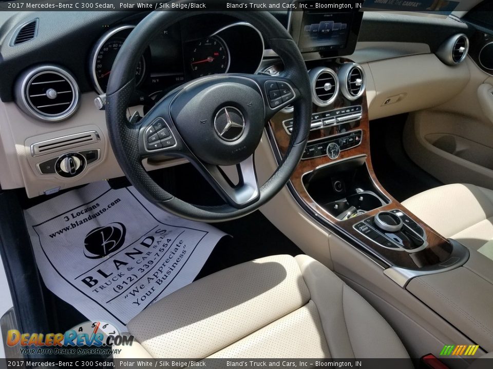 2017 Mercedes-Benz C 300 Sedan Polar White / Silk Beige/Black Photo #12