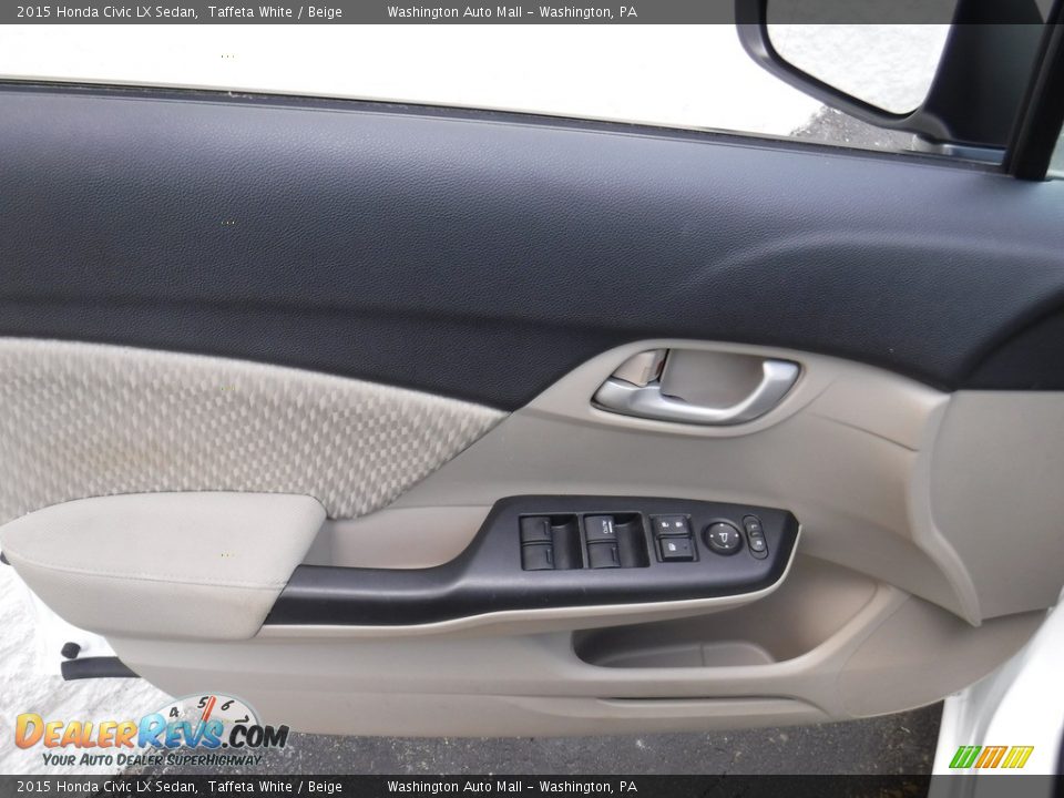 2015 Honda Civic LX Sedan Taffeta White / Beige Photo #10