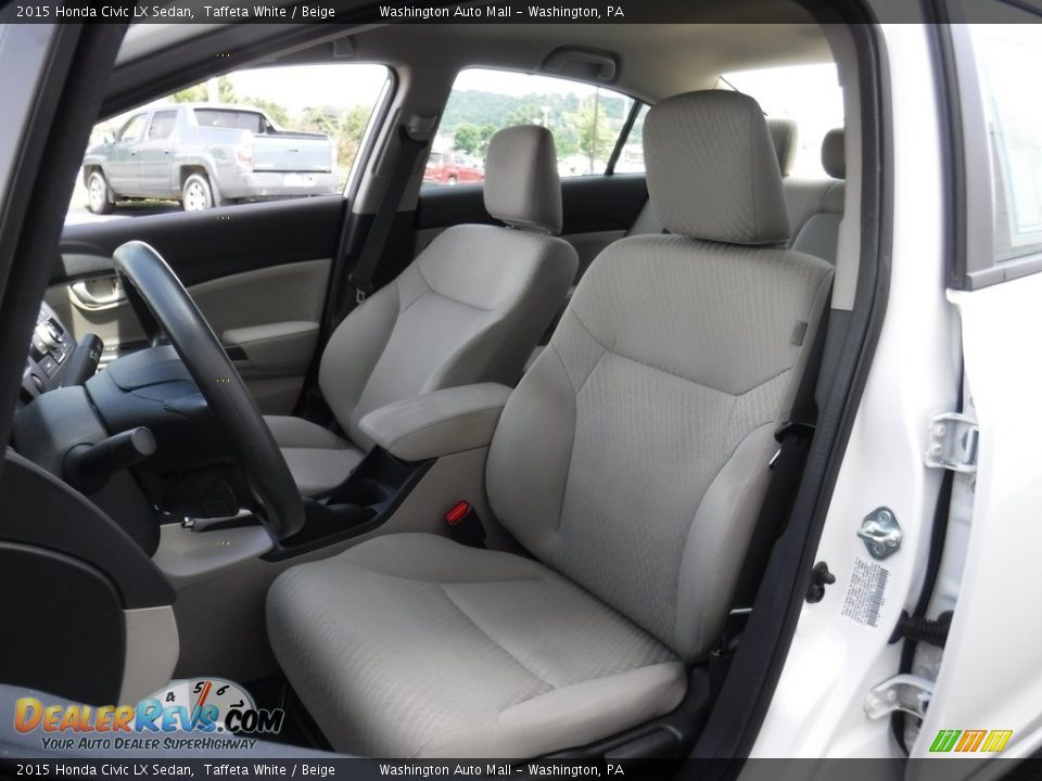 2015 Honda Civic LX Sedan Taffeta White / Beige Photo #13