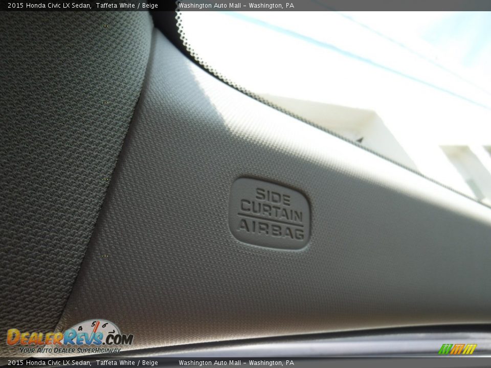 2015 Honda Civic LX Sedan Taffeta White / Beige Photo #20