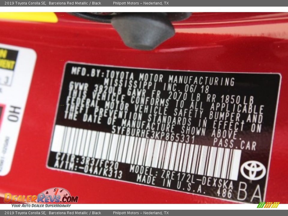 2019 Toyota Corolla SE Barcelona Red Metallic / Black Photo #33