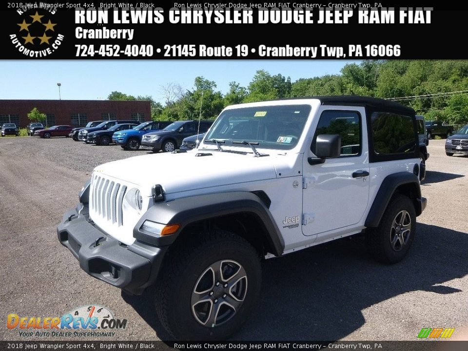 2018 Jeep Wrangler Sport 4x4 Bright White / Black Photo #1