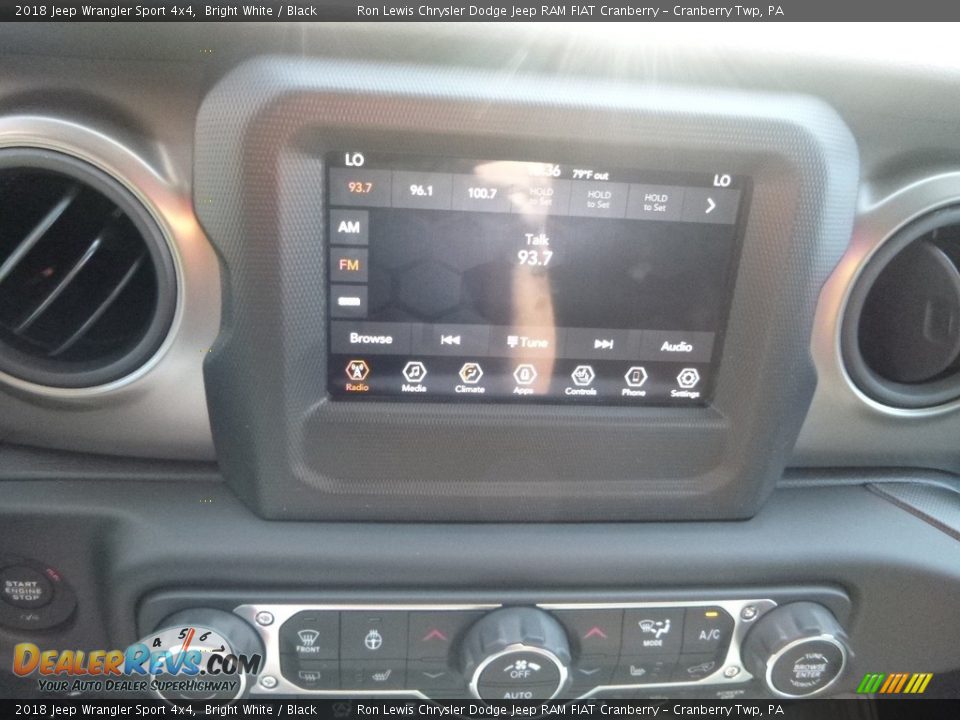 2018 Jeep Wrangler Sport 4x4 Bright White / Black Photo #18