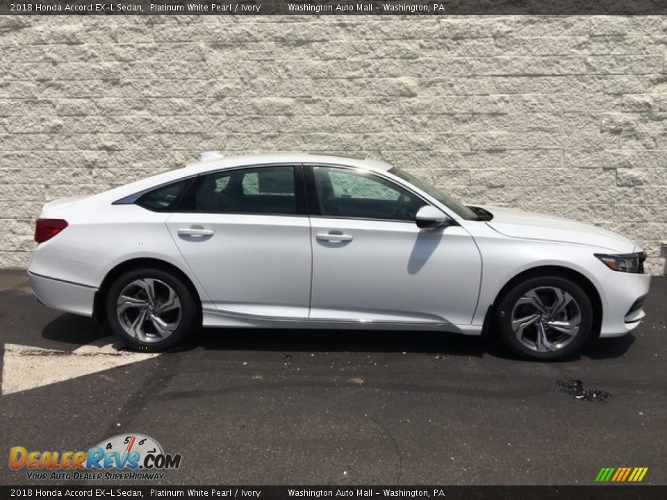 2018 Honda Accord EX-L Sedan Platinum White Pearl / Ivory Photo #3