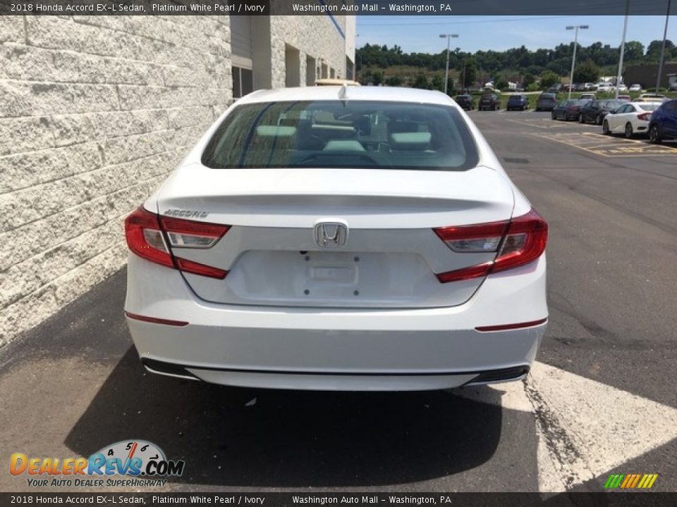 2018 Honda Accord EX-L Sedan Platinum White Pearl / Ivory Photo #5