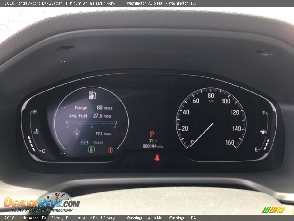 2018 Honda Accord EX-L Sedan Platinum White Pearl / Ivory Photo #13
