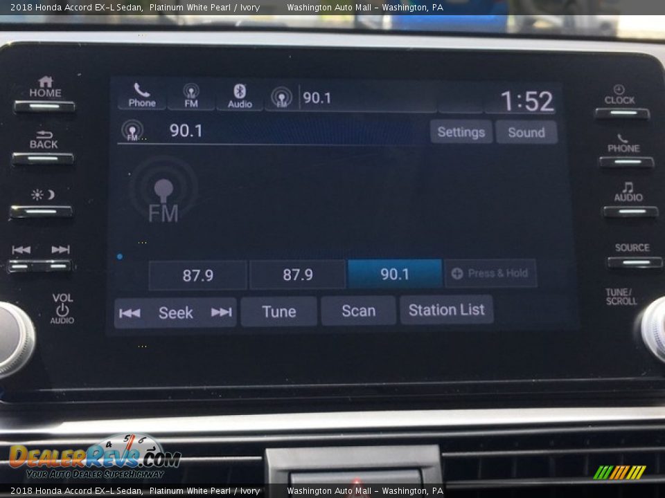 2018 Honda Accord EX-L Sedan Platinum White Pearl / Ivory Photo #16