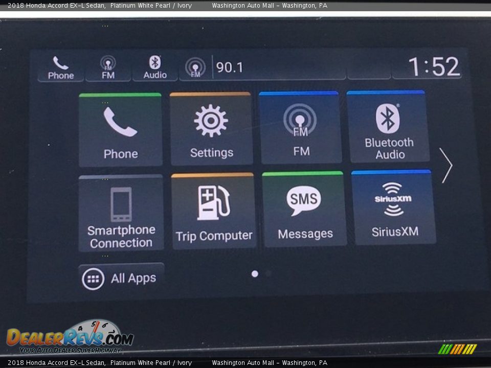 2018 Honda Accord EX-L Sedan Platinum White Pearl / Ivory Photo #17