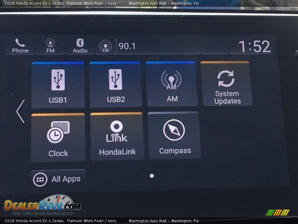 2018 Honda Accord EX-L Sedan Platinum White Pearl / Ivory Photo #18