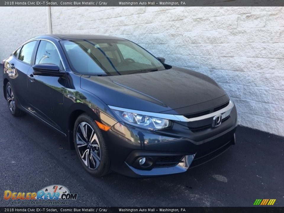 2018 Honda Civic EX-T Sedan Cosmic Blue Metallic / Gray Photo #1