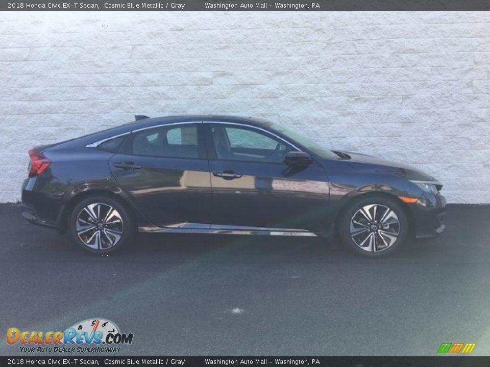 2018 Honda Civic EX-T Sedan Cosmic Blue Metallic / Gray Photo #3