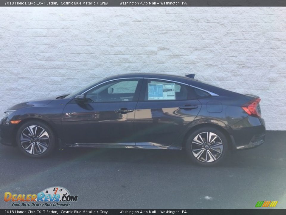 2018 Honda Civic EX-T Sedan Cosmic Blue Metallic / Gray Photo #7