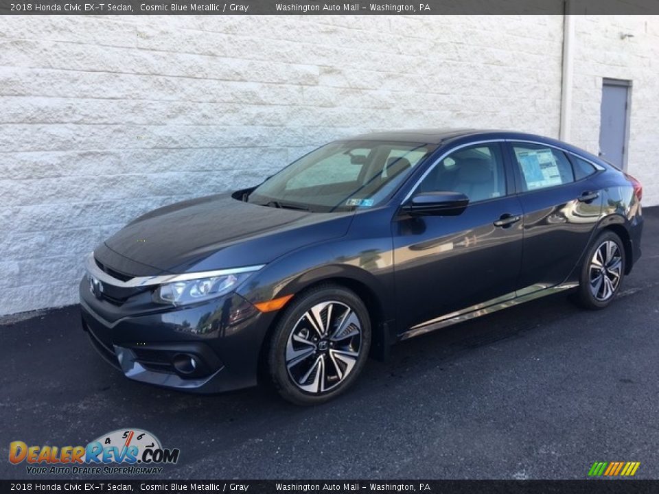 2018 Honda Civic EX-T Sedan Cosmic Blue Metallic / Gray Photo #8