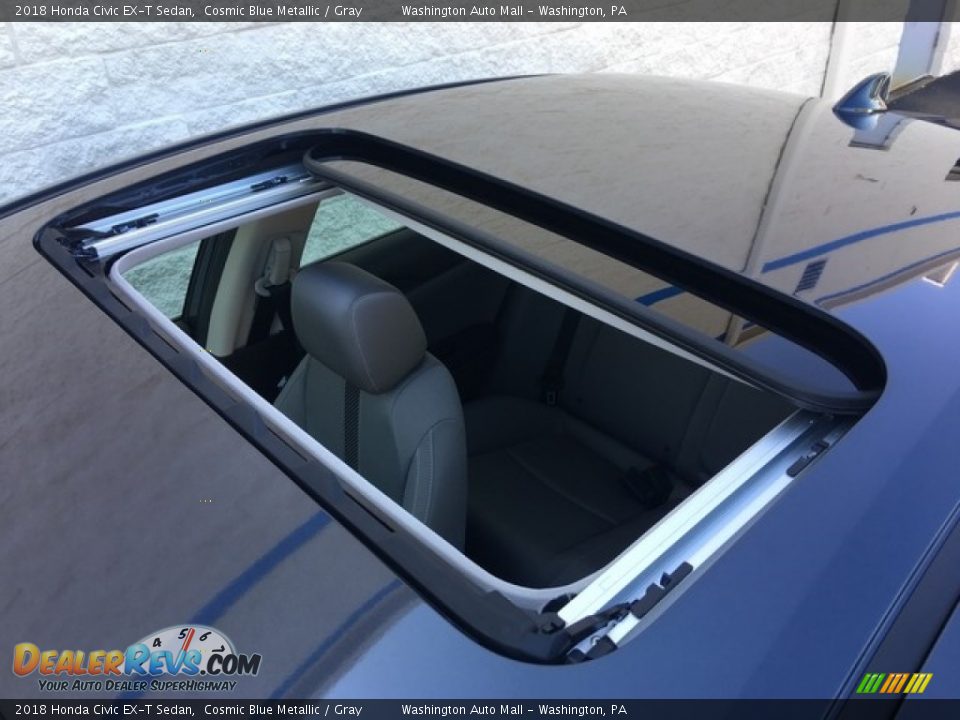 2018 Honda Civic EX-T Sedan Cosmic Blue Metallic / Gray Photo #9