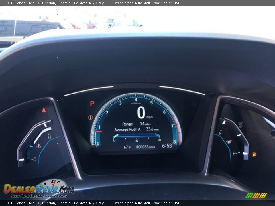 2018 Honda Civic EX-T Sedan Cosmic Blue Metallic / Gray Photo #13