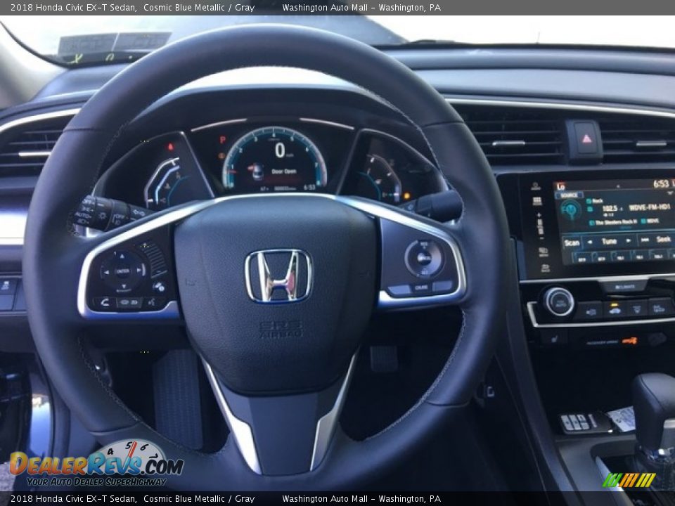 2018 Honda Civic EX-T Sedan Cosmic Blue Metallic / Gray Photo #14