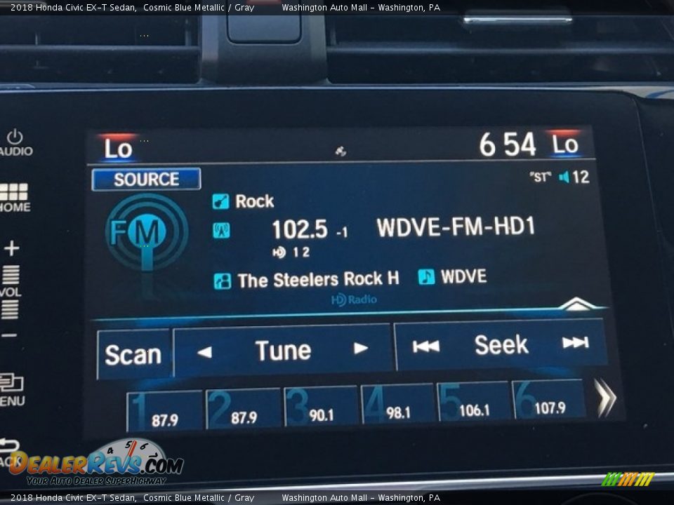 2018 Honda Civic EX-T Sedan Cosmic Blue Metallic / Gray Photo #16