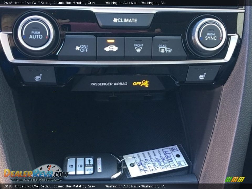 2018 Honda Civic EX-T Sedan Cosmic Blue Metallic / Gray Photo #20