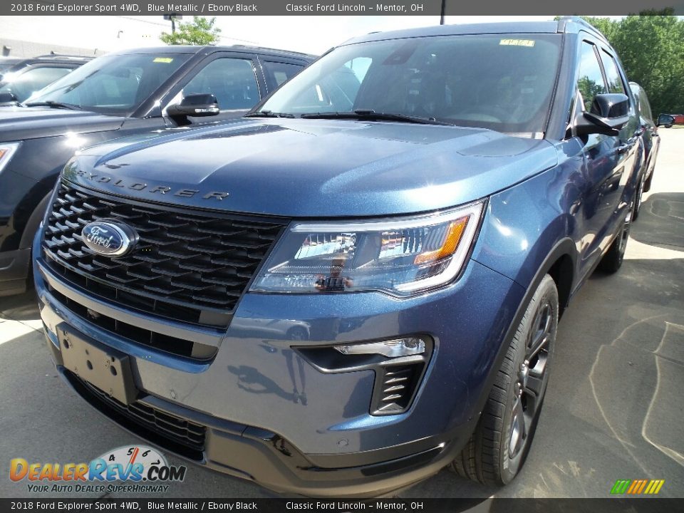 2018 Ford Explorer Sport 4WD Blue Metallic / Ebony Black Photo #1