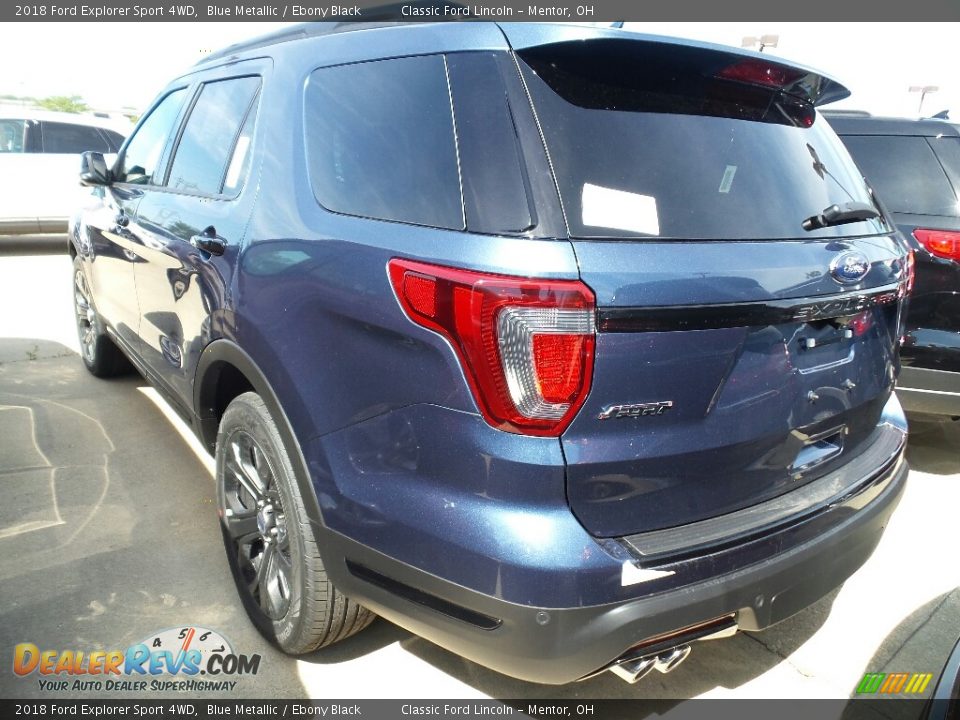 2018 Ford Explorer Sport 4WD Blue Metallic / Ebony Black Photo #3