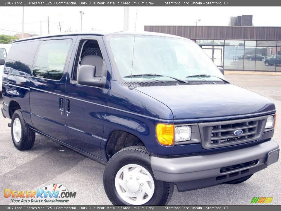 2007 Ford E Series Van E250 Commercial Dark Blue Pearl Metallic / Medium Flint Grey Photo #3