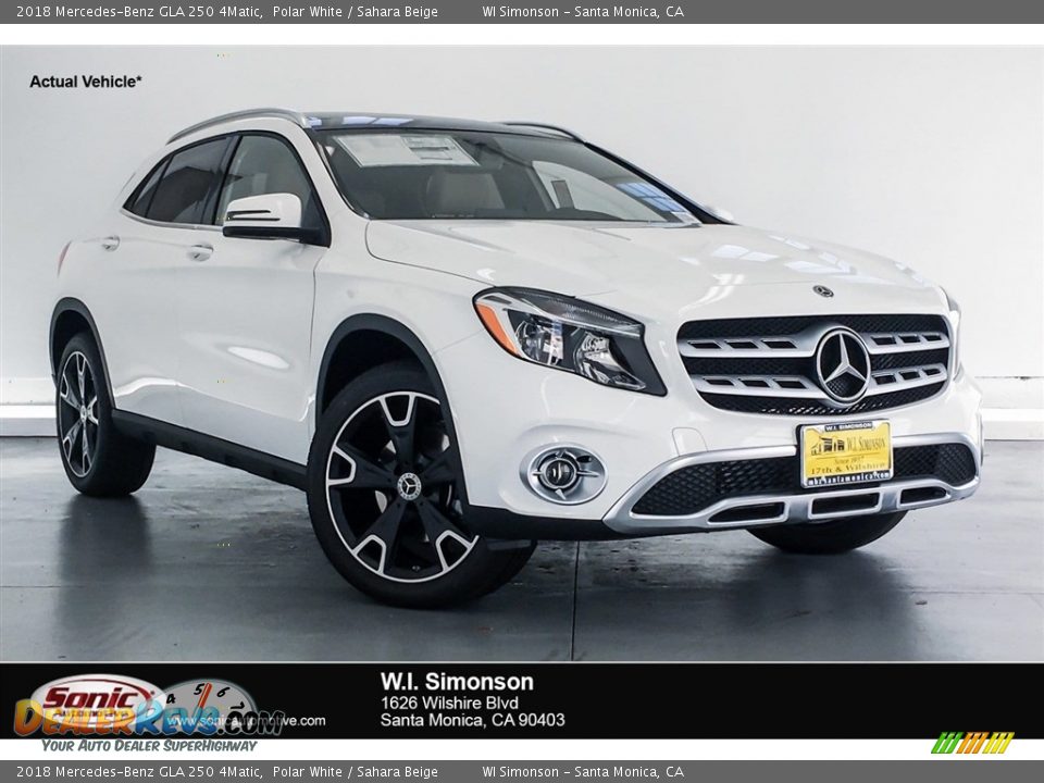 2018 Mercedes-Benz GLA 250 4Matic Polar White / Sahara Beige Photo #1