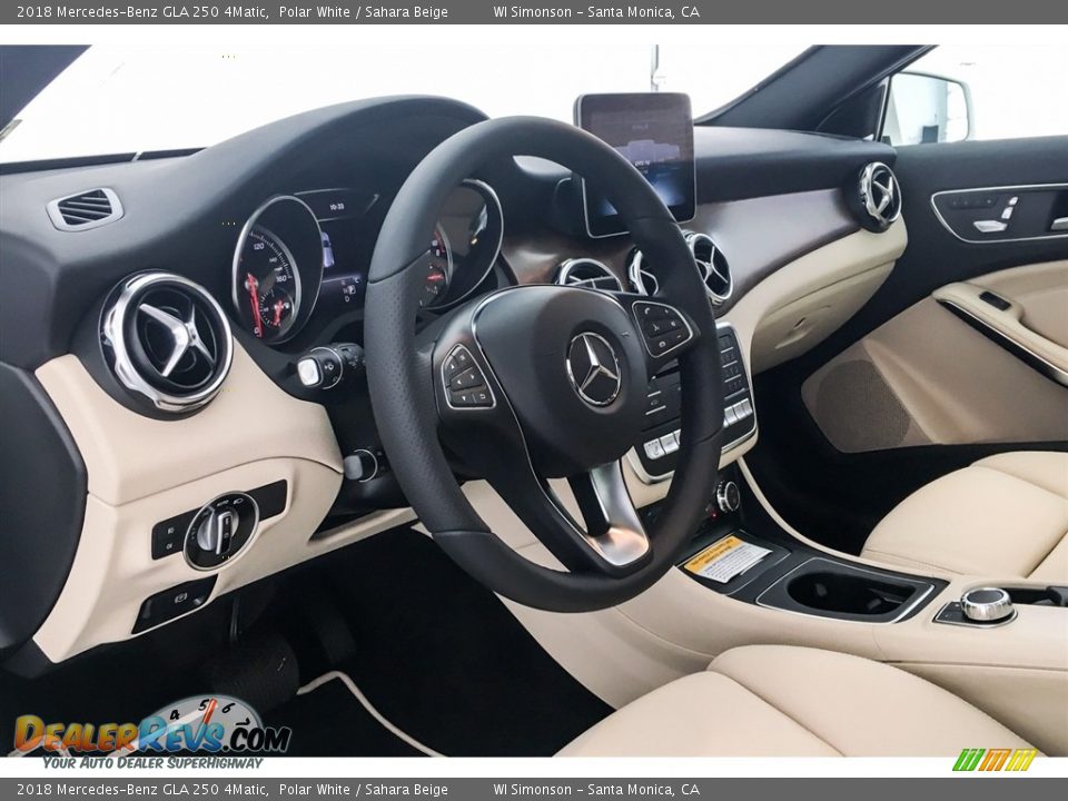 2018 Mercedes-Benz GLA 250 4Matic Polar White / Sahara Beige Photo #5