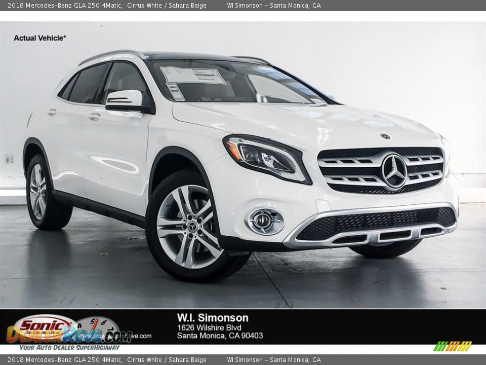 2018 Mercedes-Benz GLA 250 4Matic Cirrus White / Sahara Beige Photo #1