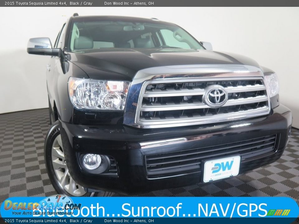 2015 Toyota Sequoia Limited 4x4 Black / Gray Photo #1