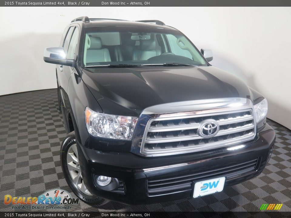 2015 Toyota Sequoia Limited 4x4 Black / Gray Photo #2