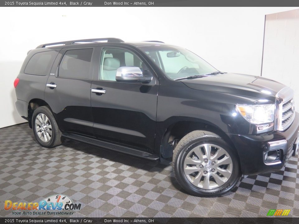 2015 Toyota Sequoia Limited 4x4 Black / Gray Photo #6