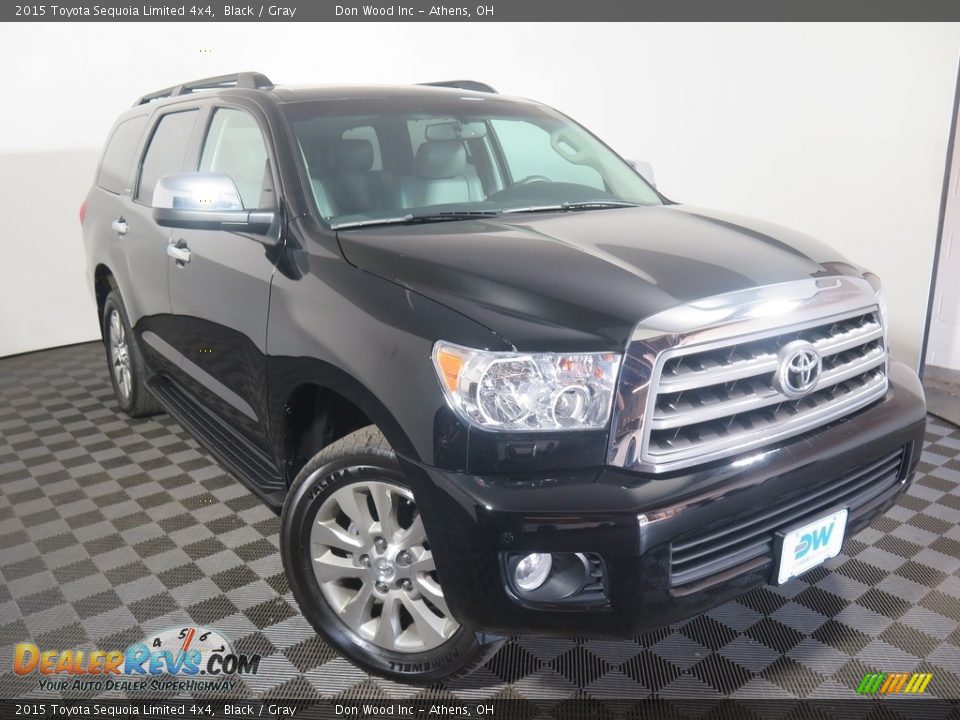 2015 Toyota Sequoia Limited 4x4 Black / Gray Photo #7