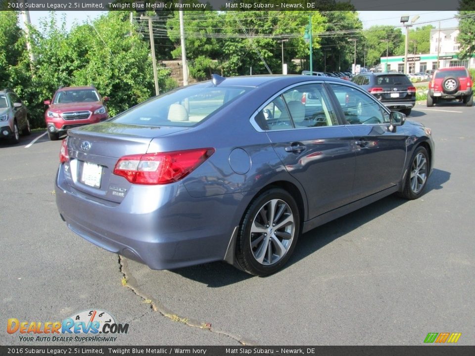 2016 Subaru Legacy 2.5i Limited Twilight Blue Metallic / Warm Ivory Photo #6