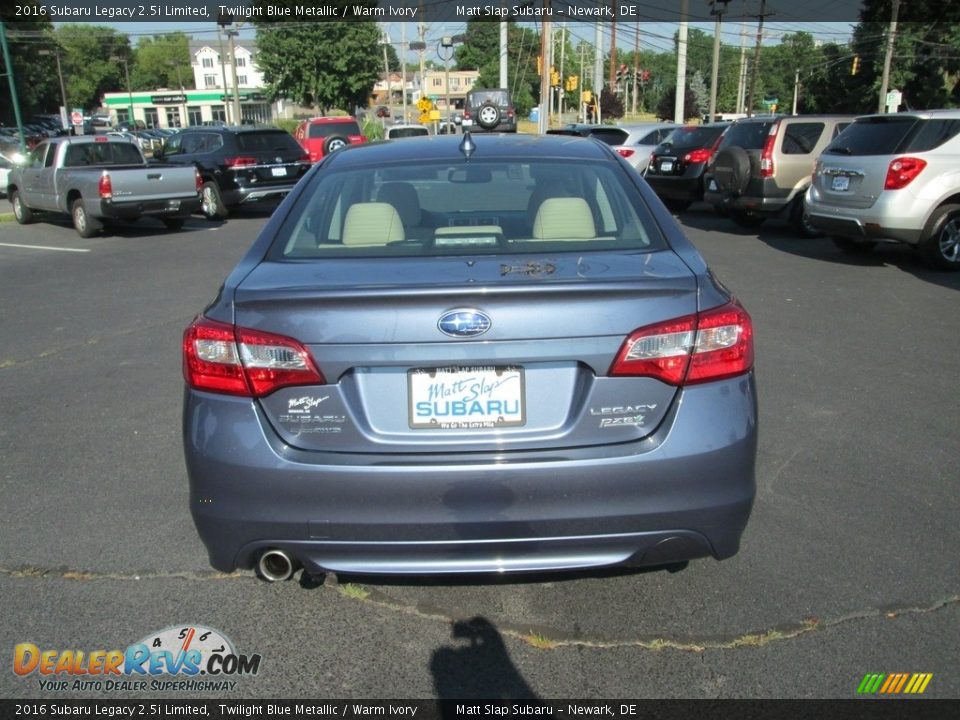 2016 Subaru Legacy 2.5i Limited Twilight Blue Metallic / Warm Ivory Photo #7