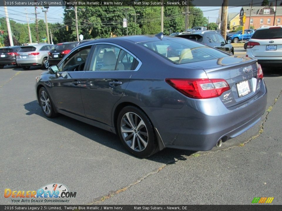 2016 Subaru Legacy 2.5i Limited Twilight Blue Metallic / Warm Ivory Photo #8