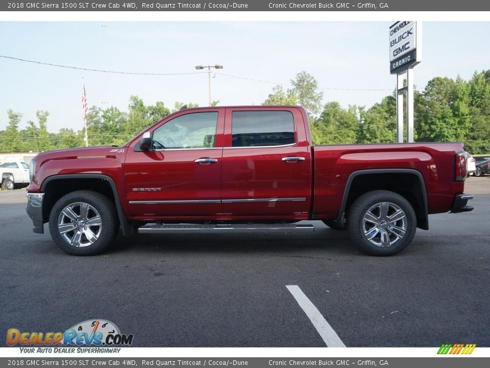 2018 GMC Sierra 1500 SLT Crew Cab 4WD Red Quartz Tintcoat / Cocoa/­Dune Photo #14