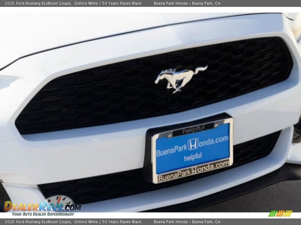 2015 Ford Mustang EcoBoost Coupe Oxford White / 50 Years Raven Black Photo #8