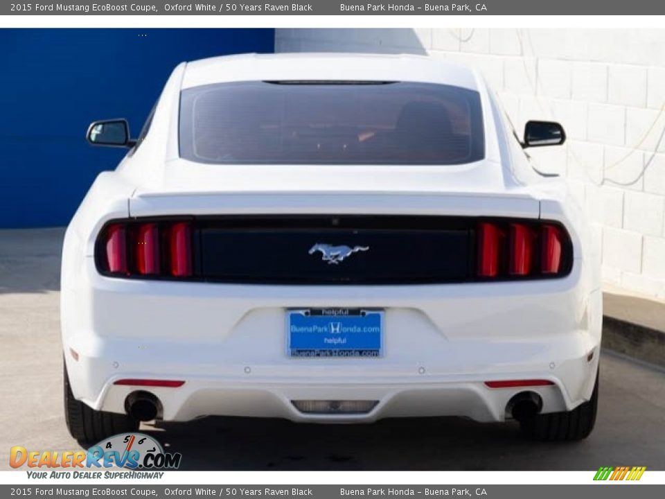 2015 Ford Mustang EcoBoost Coupe Oxford White / 50 Years Raven Black Photo #10