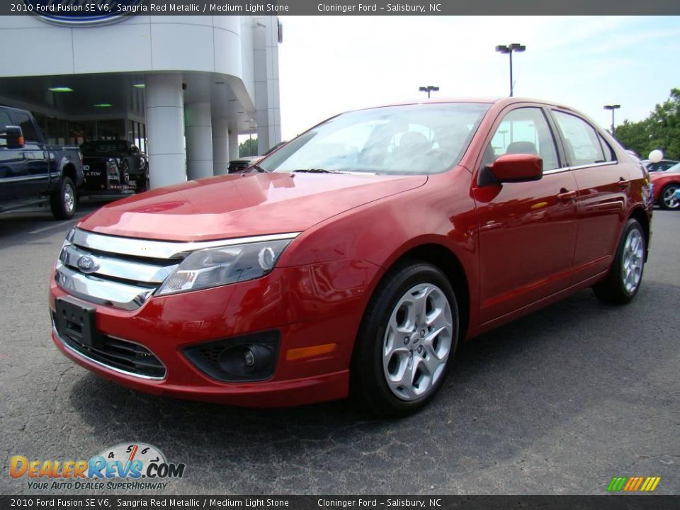 2010 Ford Fusion SE V6 Sangria Red Metallic / Medium Light Stone Photo #6