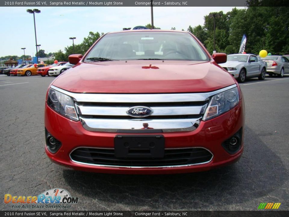 2010 Ford Fusion SE V6 Sangria Red Metallic / Medium Light Stone Photo #7