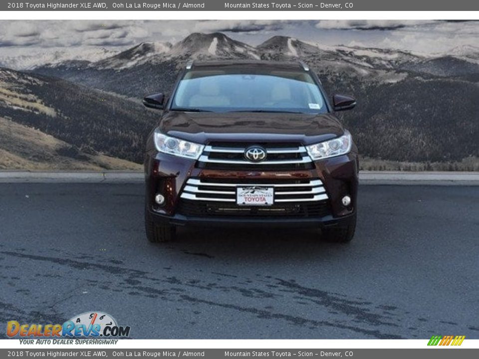 2018 Toyota Highlander XLE AWD Ooh La La Rouge Mica / Almond Photo #2