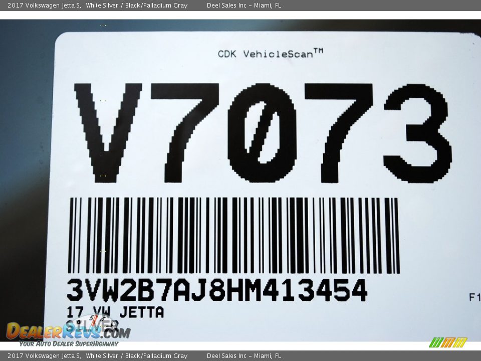 2017 Volkswagen Jetta S White Silver / Black/Palladium Gray Photo #20