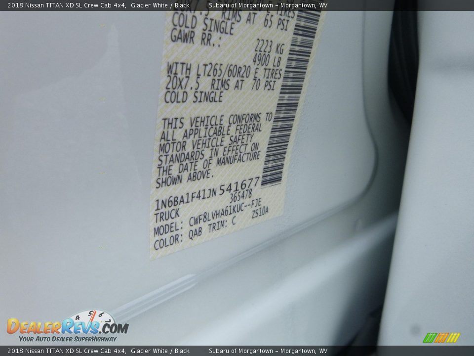 2018 Nissan TITAN XD SL Crew Cab 4x4 Glacier White / Black Photo #15