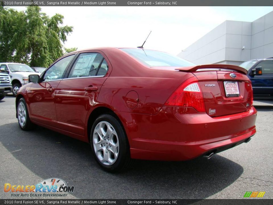 2010 Ford Fusion SE V6 Sangria Red Metallic / Medium Light Stone Photo #28