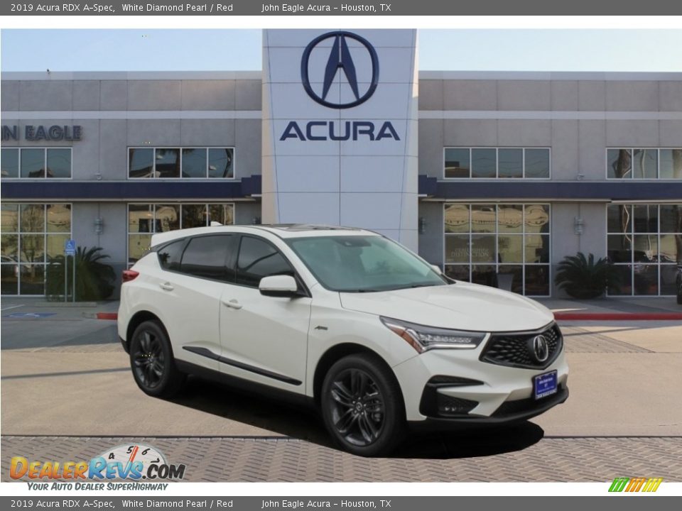 2019 Acura RDX A-Spec White Diamond Pearl / Red Photo #1