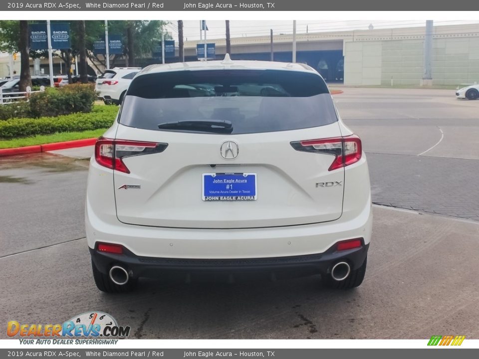 2019 Acura RDX A-Spec White Diamond Pearl / Red Photo #6
