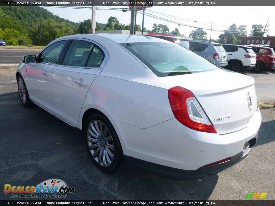 2013 Lincoln MKS AWD White Platinum / Light Dune Photo #3