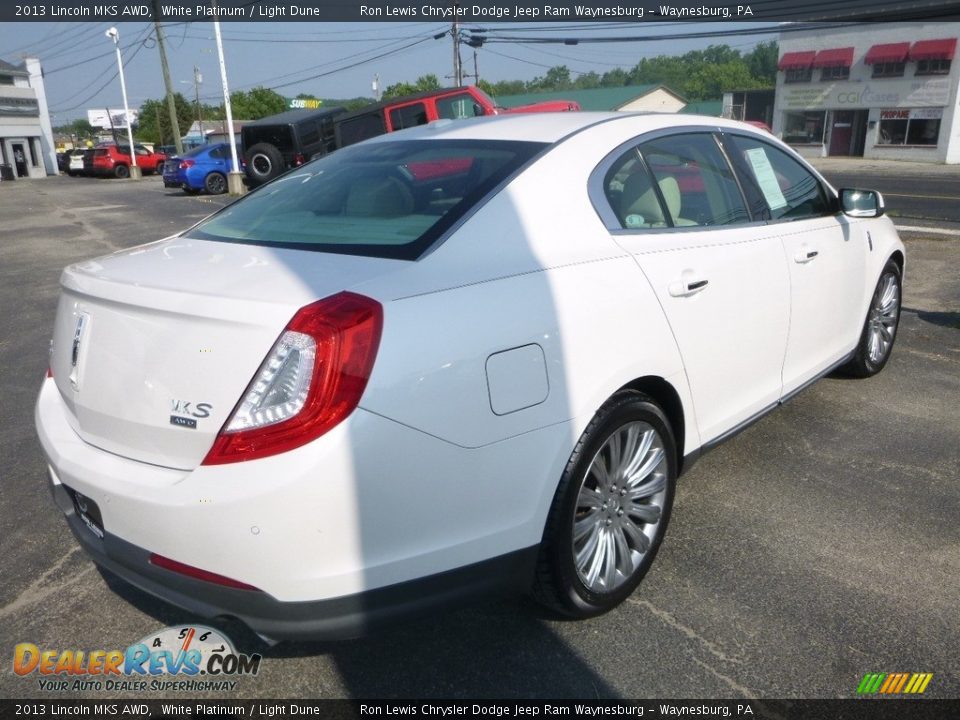 2013 Lincoln MKS AWD White Platinum / Light Dune Photo #5