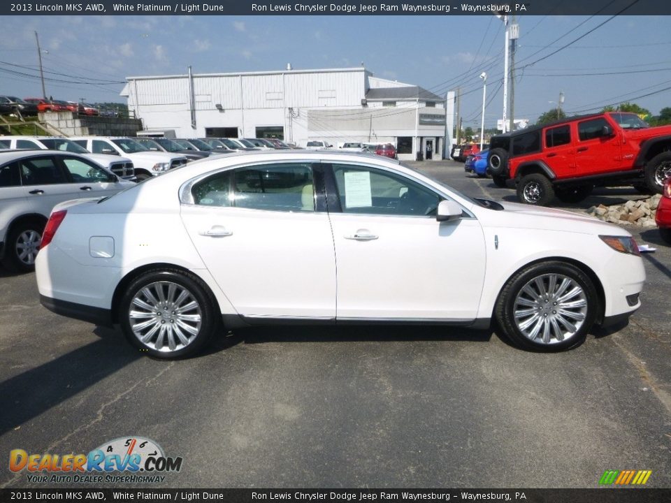 2013 Lincoln MKS AWD White Platinum / Light Dune Photo #6